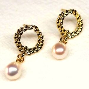 🌷Vintage Round Chainlink with Pearl Drop Earrings🌷
